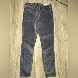 Gray Corduroy Hi Rise Skinny Pants